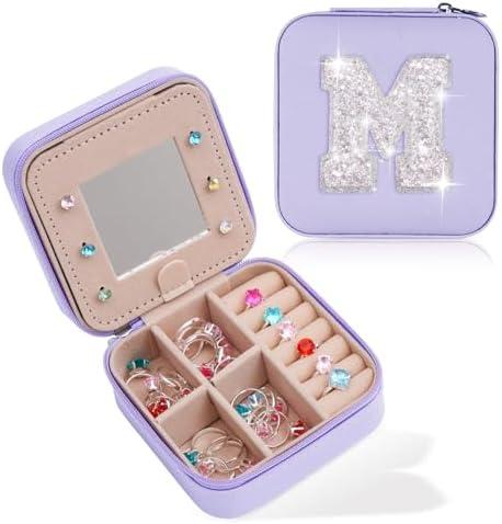 Uygafly Mothers Day Gifts for Mom,Mom Gifts from Daughter,Gifts for Mom,Gifts for Wife Sister Her,Birthday Gift for Mom,Mama Gifts Idea,Travel Jewelry Case - Lavender Box | White M Set Of 2