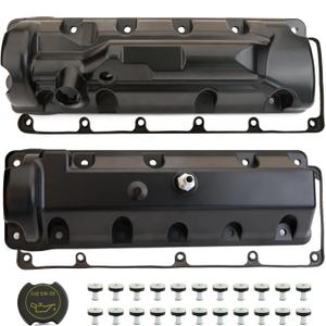 MITZONE Aluminum Engine Valve Cover Set Compatible with 2006-2014 Ford F-150 E-150 E-250 Crown Victoria Lincoln Town Car Mercury Grand Marquis 4.6L V8 SOHC