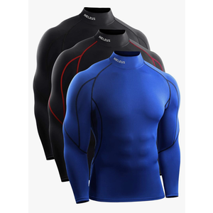 NELEUS Men's 3 Pack Athletic Compression Shirt Running Shirts Size 2XL