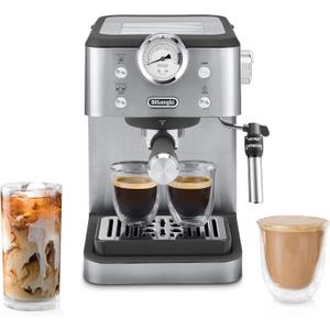 DeLonghi Classic Espresso Machine with Milk Frother, 15-Bar Pump & Temperature Control - Barista Coffee Maker Kit for Espresso, Latte, Cappuccino & Iced