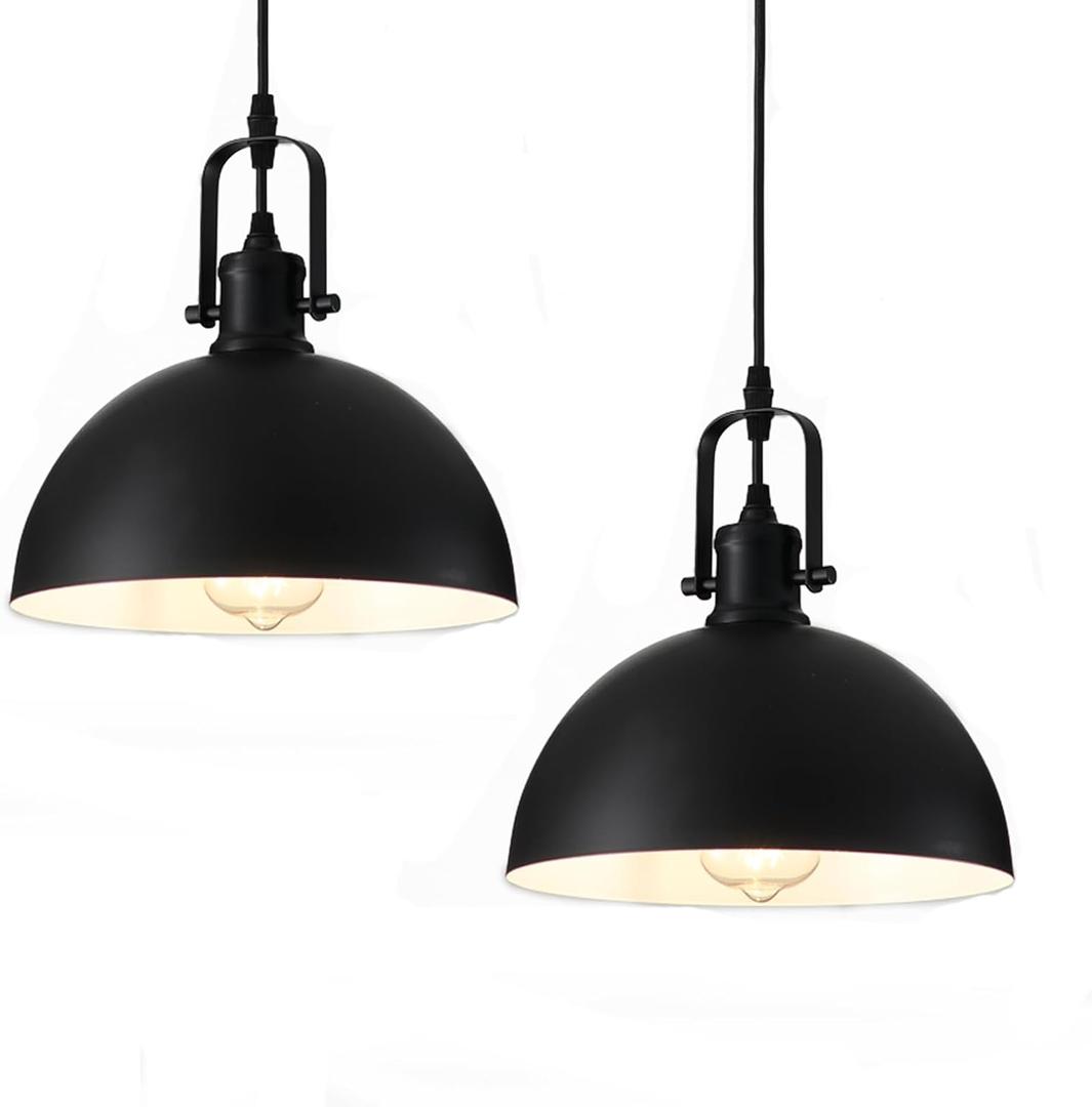 Kitchen Pendant Lighting Over Island, Matte Black Hanging Light Fixture, Pendant Lights for Dining Living Room Hallway