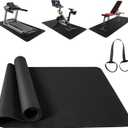 Treadmill Mat,Bike Mat,Stationary Bike Mat,Foldable Treadmill Mat for Hardwood Floors,Under Exercise Bike Trainer Pad for Indoor Gym Equipment Hardwood Floor Carpet Protector (1pcs: 23.6 * 47.2 inch)