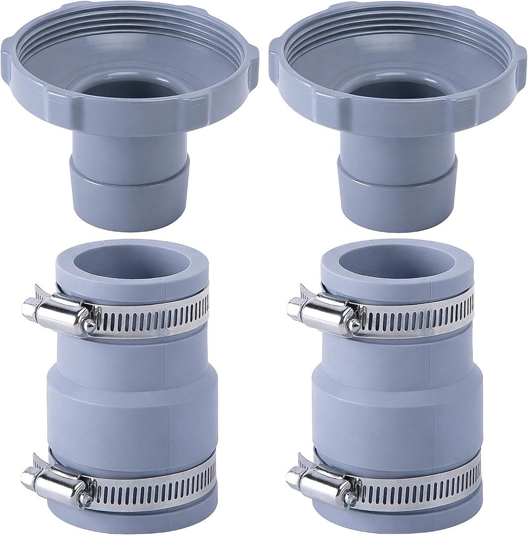2 Pack Pool Vacuum Hose Adapter B, Pool Skimmer Hose Connector Kit, Swimming Pools Adapter B Replacement for 1.25'' and 1.5'' Hoses Skimmer Filter Pump Accessories