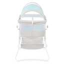 Dream On Me Karley Bassinet, Award Winner Lightweight Travel Baby Bassinet, Foldable Bedside Sleeper, Adjustable Double Canopy, Spacious Design, Soft Fabric, Storage Basket Blue and Grey