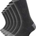 FITRELL 6 Pack Men's Athletic Moisture Wicking Crew Socks Cushioned Sport Running Work Boot Socks Size 9-12/12-15 (Large)