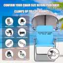 XL Universal Chair Canopy Umbrella, UPF 50+ Foldable Sun Shade Attachment with Adjustable Clamp, Fits Most Brands Beach, Camping, Lawn, Tanning, Zero Gravity, Lounge & Fishing Chairs