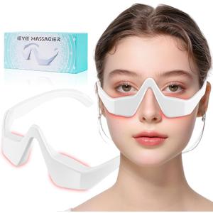 Under Eye Red Light Therapy Glasses, Red Light Therapy Device Microcurrent Eye Massager, Botanique Paris Eyes Bag Remover for Reduce Dark Circles and Wrinkles (White)