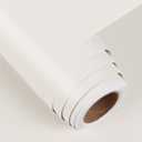 FunStick 36" x 200" Large Matte Cream White Wallpaper Peel and Stick White Contact Paper for Cabinets Self Adhesive Thick White Vinyl Removable Wall Paper Stick and Peel for Bedroom Walls Kitchen Desk