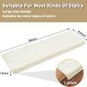 PURE ERA Carpet Stair Treads Ultra Plush 9.5" X 30"Soft Bullnose Indoor Stair Protectors Pet-Friendly Non-Slip Skid Resistant Tape Free Washable Reusable(14 Pieces, White)