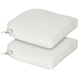 BPS 20 x 19 Inch Outdoor Chair Cushion Set of 2, Fade-Resistant and Water-Resistant Solution-Dyed Polyester Fabric Patio Chair Cushions with Straps for Outdoor/Indoor Dining Chairs