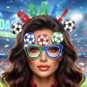 2 x BODIY Soccer Headband Set Football Fan Headbands Sport Party Glasses Patriotic Hair Accessories Sets Glitter Game Head Band for women (Goal)
