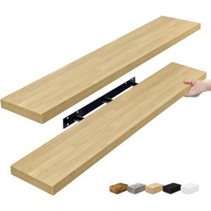 Sorbus Floating Shelves for Wall Storage (48 Inch, 2 Pack, Maple Wood)