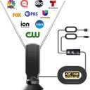 Indoor TV Antenna for Smart TV, 360 Omni Directional Reception Digital HD Antenna Without Cable, Support 4K/8K/1080p for Free Local Channels, with Super Signal Booster, 1 PCS. (1BLACK)