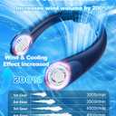 Portable Neck Fan With LED Display, Hands-free 5 Speeds Cooling, Neck Support, Lightweight, Battery Operated, Personal Bladeless Fan Rechargeable, Gift for Women Men, Hot Flashes, Travel, Camping