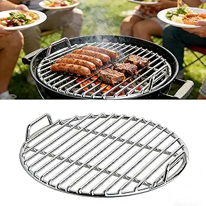 Stainless Steel Grill Grate - 11.02", 12.99", 14.96" Sizes - Heavy-Duty Round Replacement for 55 Gallon Drum, Smokers & Custom BBQ Setups (14.96inch)