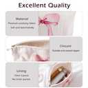 Cute Soft Corduroy Zipper Makeup Bag for Purse, Coquette Aesthetic Pouch with Pinkbow Pattern for Women Girls, Brushes Storage Travel Cosmetic Bags(04Colourful Bow)