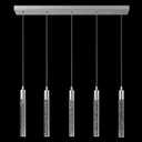 Kitchen Island Lighting Modern Light Fixture Chrome Pendant Light Dimmable LED Chrome Finish Mini Crystal Pendant Lights for Dining Room Living Room5-Light