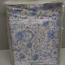 ORIGTRAY Serving Tray with Handles, Rectangular Plastic Tray 15.75x11.81 Inch, Blue and White Peony Chinese Porcelain Style Decorative Tray for Kitchen, Dining Table, Vanity, Office & Home