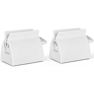 2pcs Rolling Tube Toothpaste Squeezer Toothpaste Seat Holder Stand for Bathroom AccessoriesMilky