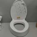 Elongated Toilet seat risers for Seniors, Slow Close, Elevated Toilet seat, Heavy Duty, Never Loosen, Raised Toilet seat Elongated Bowl, White(18.5)