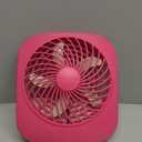 O2COOL Treva 5 Inch Battery Powered Fan Portable Desk Fan 2 Cooling Speeds with Compact Folding & Tilt Design Cubicle Accessories Small Portable (Raspberry) (1 Unit)