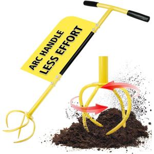 Manual Twist Tiller for Gardening, Garden Claw Hand Tiller with Ergomomic Handle, Steel Cultivator Tiller Lawn Aerator Soil Lossener for Gardening Bed and Plant Box