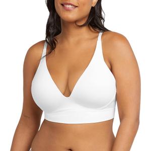 Maidenform Women's M Seamless Lift Bralette, Wireless Long-line Convertible Tank-style Bralette (XX-Large, White)