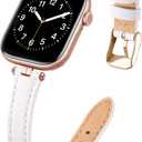 STIROLL Elegant Thin Leather Band Compatible with Apple Watch Bands Women