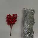 Artificial Pine Branches Red Berry Stems Fake Christmas Greenery Pine Picks for Tree Wreath DIY Home Garden Decor (Red, 40Pcs)