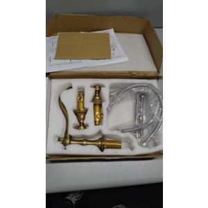 gotonovo Bathroom Faucet 3 Hole 8 Inch Widespread Bathroom Sink Faucet 2 Cross Handles Vintage Lavatory Vanity Mixer Tap with Pop Up Drain, HOT Cold Label, Brushed Gold