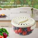 2Pcs Multifunctional Fruit Washing Bowl with Strainer, 2 in 1 Drain Basket and Fruit Strainer Container with Lid, Fruit Washer Bowl for Kitchen, Fridge, Picnic & Camping (1QT+1QT)