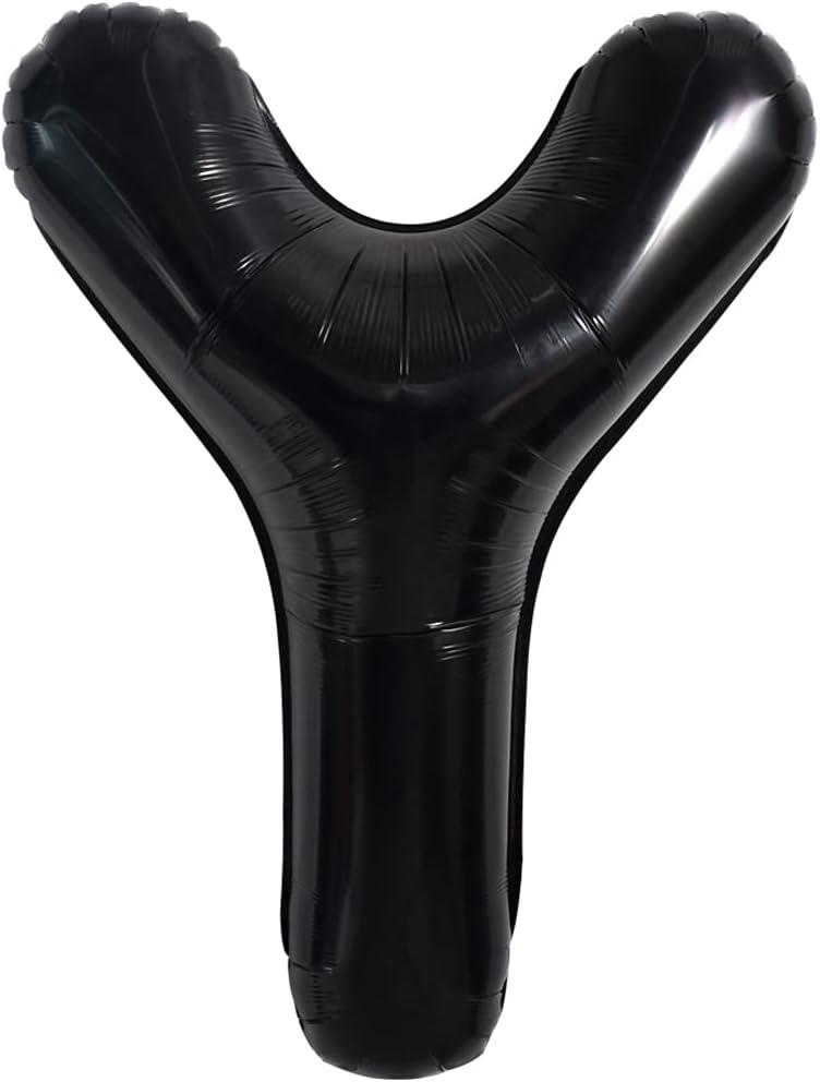 TONIFUL 40 Inch Large Black Y Letter Balloon - Jumbo Helium Foil Mylar Big Alphabet for 2026 New Year Eve Graduation Wedding Baby Shower Birthday Party Anniversary Supplies Decorations