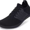 WHITIN Women's Minimalist Barefoot Low Zero Drop Shoes Female Sneakers Width Ladies Size 7 Wide Toe Box Walking Trail Running Minimus Tennis Black 38