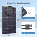Solarapex 100watt Flexible Solar Panel -Lightweight Mono Solar with ETFE Coating, IP68 Waterproof, Fiberglass Protection for 12V Battery Charging in RV, Boat, Marine, Camping & Off-Grid(100W)
