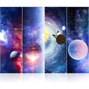 4 Pieces 36 x 12 Inches School Locker Magnetic Wallpaper Removable Magnetic Locker Accessory Kit Easy Install Decoration Sticker for Office University First Day of School Decor (Galaxy Style)