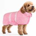 Bienbee Dog Bathrobe, Quick Drying Super Absorbent Dog Robes for After Bath, Warm Keeping Dogs Towel, Dogs Bath Supplies, Pink S