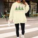 QLIPIN Merry Christmas Sweatshirt Christmas Tree Sweatshirts Women Oversized Xmas Crewneck Holiday Sweater Shirts (S)
