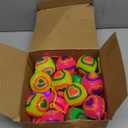 Wettarn 24 Pcs 2.6 Inch Bouncy Light up Ball for Kids Autism Awareness Students Party Favor Gifts Flashing Squeaky Classroom LED Stress Balls Fidget Sensory Glow Toys Prizes School(Heart)