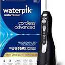 Waterpik Cordless Advanced 2.0 Water Flosser For Teeth, Gums, Braces, Dental Care With Travel Bag and 4 Tips, ADA Accepted, Rechargeable, Portable, and Waterproof, Black WP-582