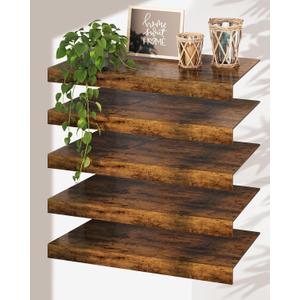 Wire Rack Covers for Shelves  Engineered Wood Shelf Covers for Wire Shelving, Rustic Farmhouse Style for Pantry, Closet & Utility (5 Pack, 38" W  16" D)