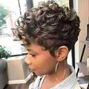Pixie Cut Wig, Natural Curly Wigs Synthetic Hair, Short Style for Women (Size 26)