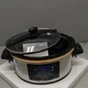 Hamilton Beach Portable 6 Quart Set & Forget Digital Programmable Slow Cooker with Lid Lock, Temperature Probe, Dishwasher Safe Crock & Lid, Stainless Steel (33969A)