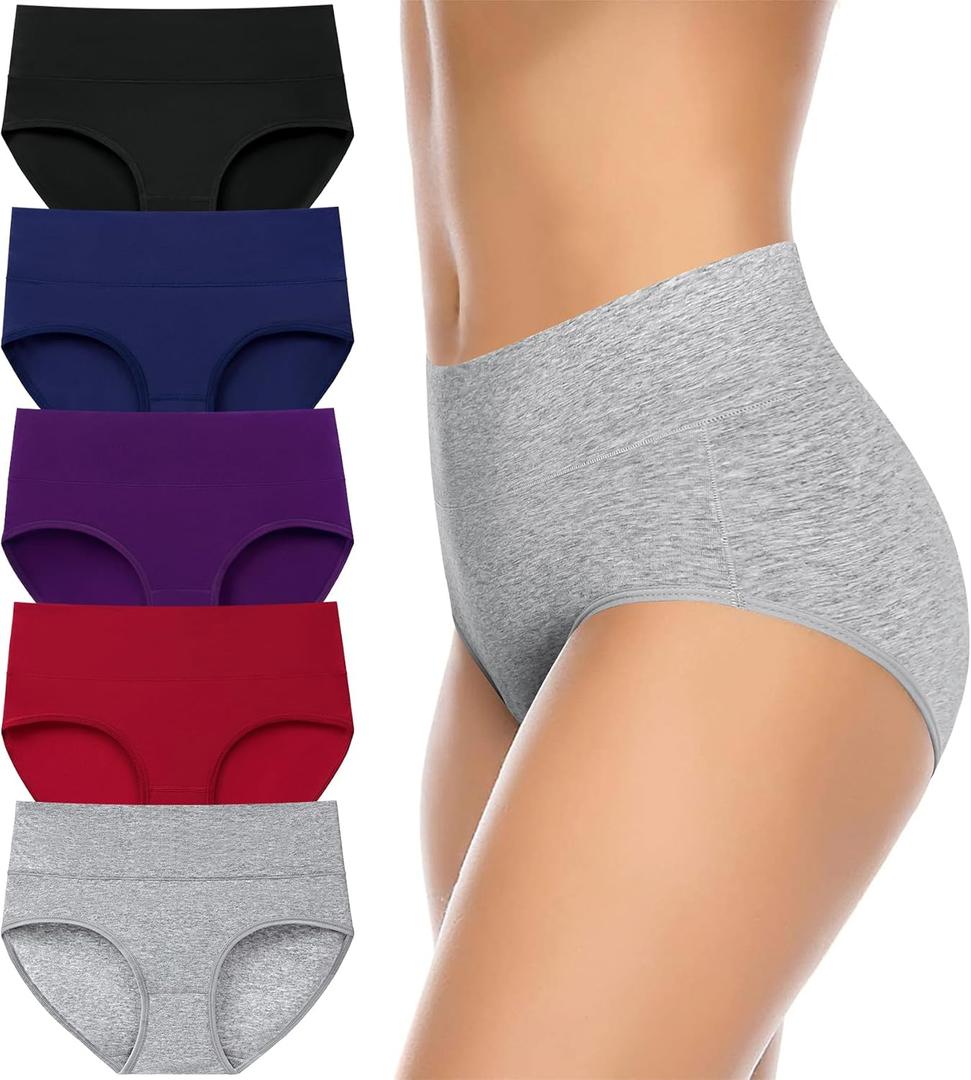 Annenmy Women's Underwear, Women Panties Soft Stretch Panties Full Coverage Brief Plus Size Panties (3X-Large, Dark, 5-Pack)