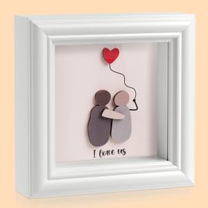 2 x Valentine's Decoration Anniversary Couple Gift - Romantic I Love You Shadow Box Frame - Cute BirthdayChristmas, Wedding Gifts for , Wife, Fiancee, Girlfrien