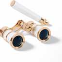 Opera Glasses Binoculars,3X25 Theater Binoculars with Foldable Handle for Adults Kids Women,Small Portable Opera Glasses for Theater and Concert Viewing (White with Handle)