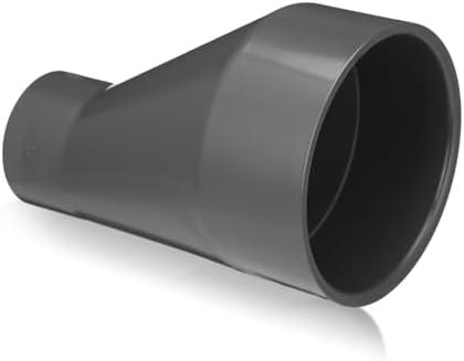 Pushglossy 4" X 2" PVC Pipe Fitting Schedule 40 Compatible with 429-E Series Eccentric Reducer Coupling Suitable for High-flow Capacity, Plumbing, Irrigation, Pool, Spa, Dark Grey