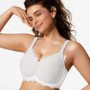COCOMARTS Jelly Bras for Women No Underwire Scalloped Push Up Wireless Bralettes Seamless Soft Comfort Everyday Tshirt Bra (White, XXL)