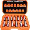 XEWEA 13Pcs Screw Extractor Set Multi-Spline Easy Out Bolt Extractor Kit, Chrome Molybdenum Alloy Steel Hex Head Bolt Remover Tool for Broken Stripped Rusted Bolts Screws Nuts