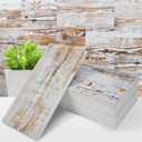 STICKGOO 50-Piece Subway Tile Peel and Stick Backsplash, 4"x 8" Thickened PVC Stick on Tiles for Kitchen, Bathroom, Camper, FireplaceYellow Distressed Wood Grain