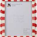 Handicrafts Home 8x10 Picture Frame Red & White, Scalloped Bone Inlay Photo Frame, Handmade Decorative Picture Frame for Wall or Tabletop, Coastal Modern Home Decor
